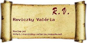 Reviczky Valéria névjegykártya