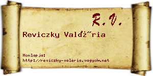 Reviczky Valéria névjegykártya